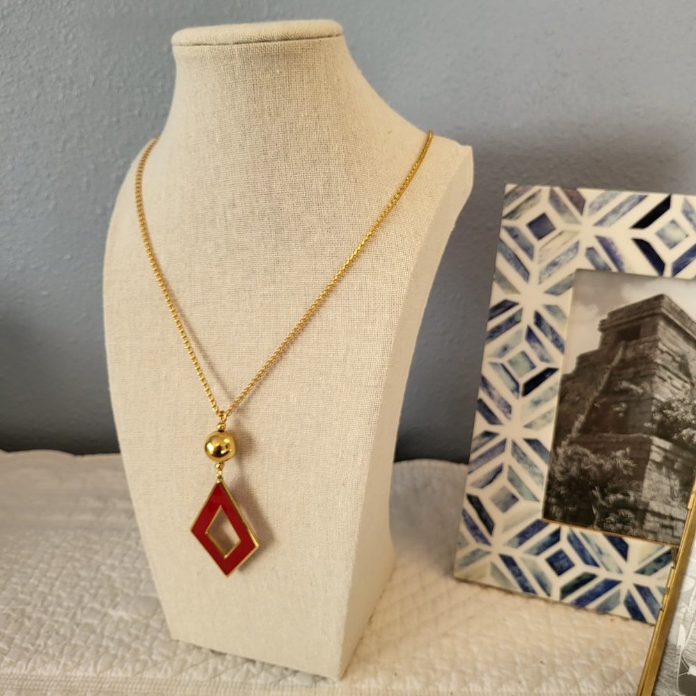 Striking Monet Mod Long Pendant Necklace